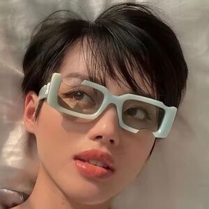 Women’s Blue green Fashion Hip Hop square Sunglasses